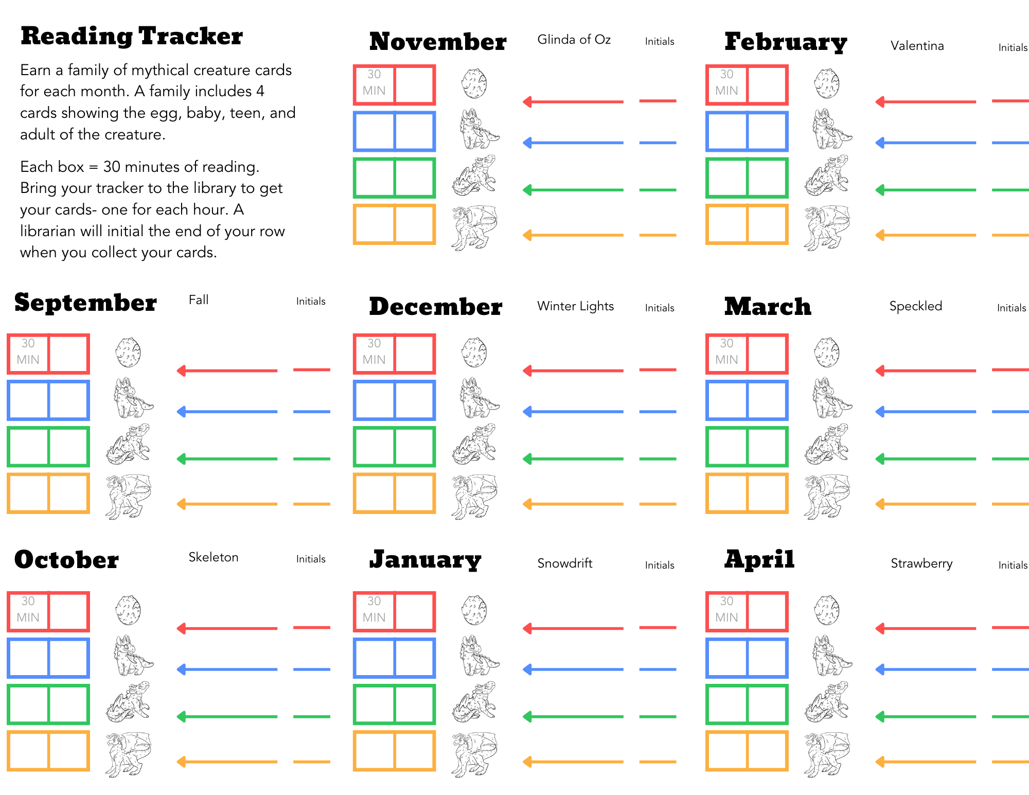 PCDL Reading Dragons Tracker 2024-2025